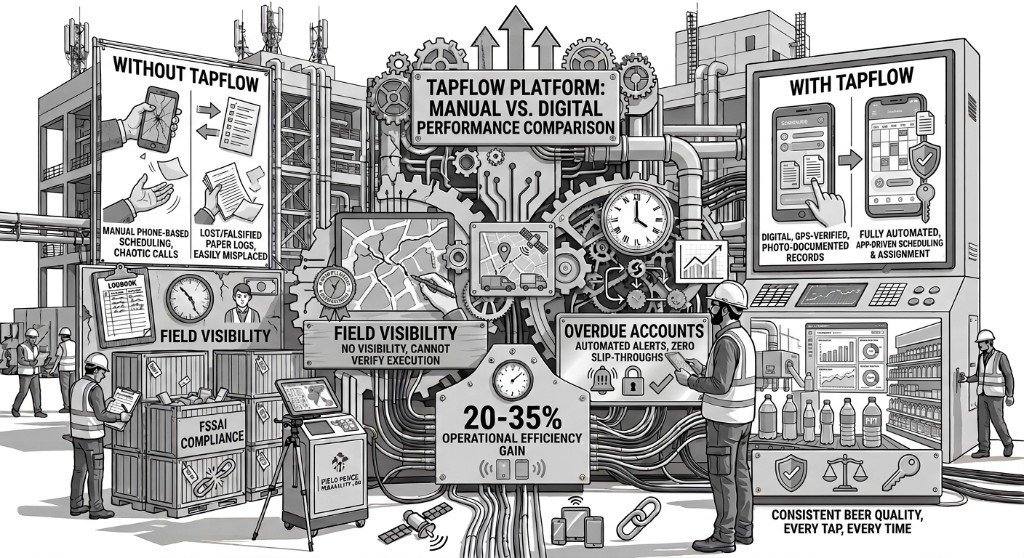 TapFlow manual versus digital: scheduling, records, field visibility, compliance, and beer quality
